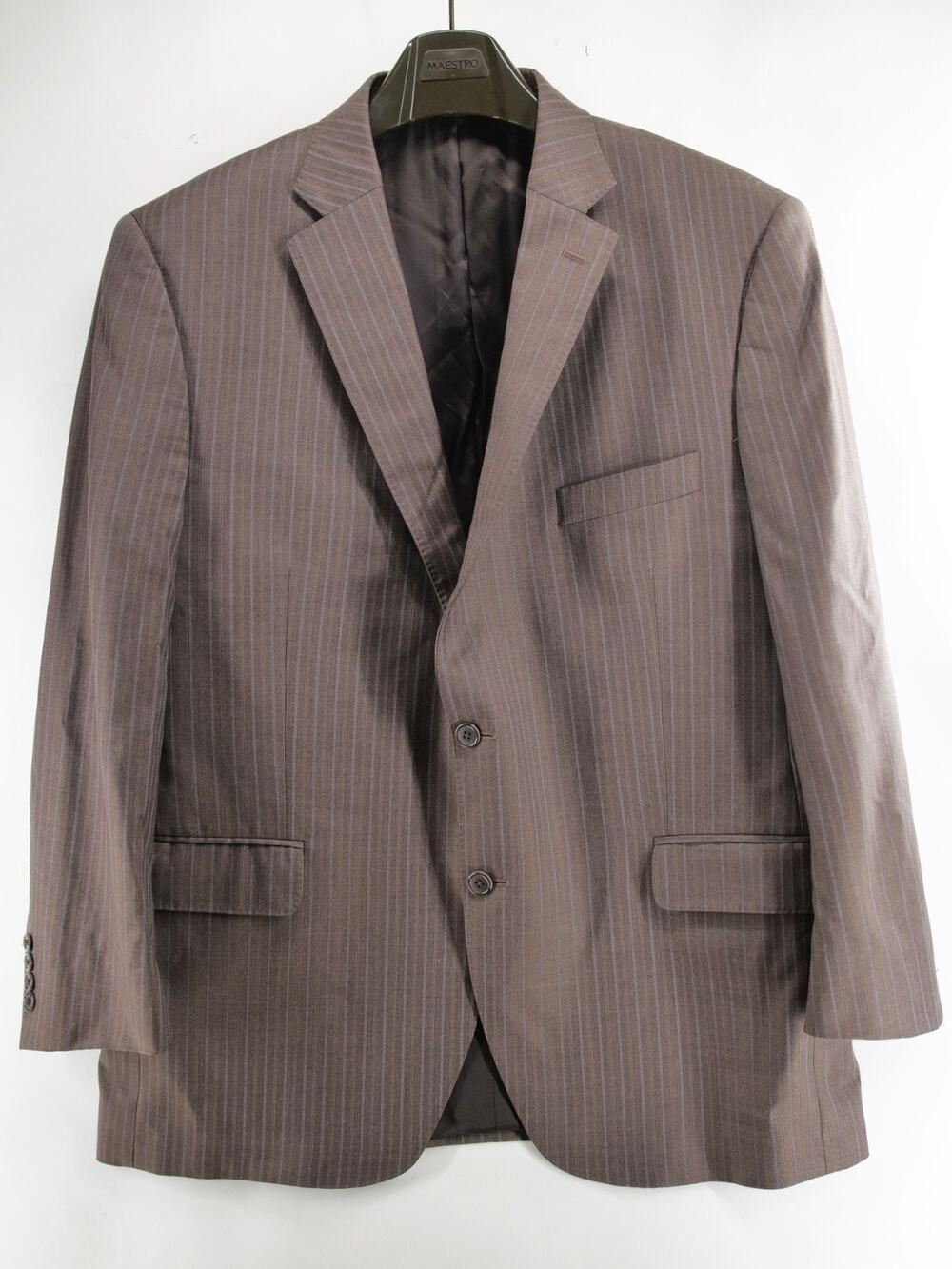 Peter Millar Nordstrom Suit Jacket 46R Brown Pinstripe 100% Wool Blazer Classic